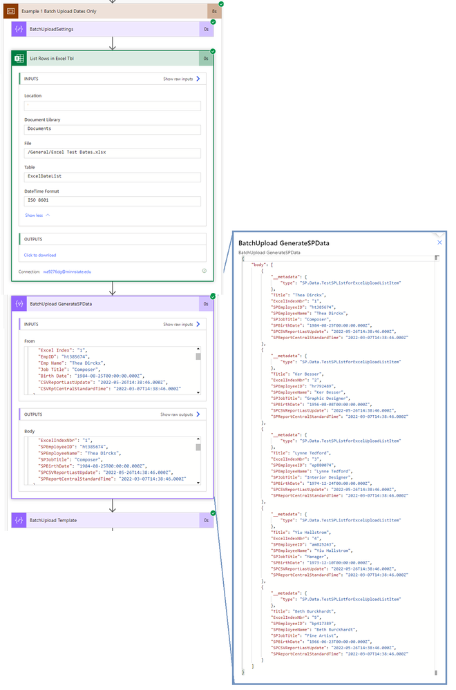 Example 1 Results Generate SPData