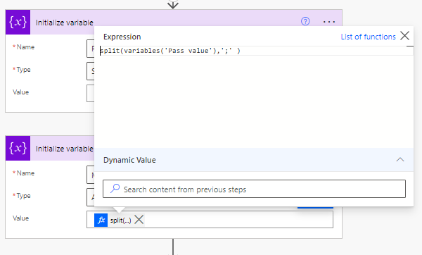 Split Variable steps