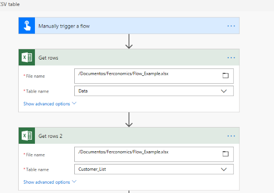 Import the 2 tables