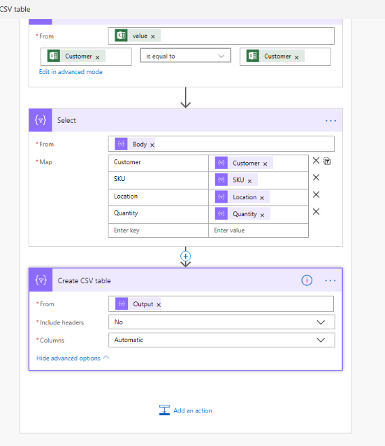 Create CSV