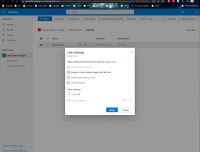 As a user on onedrive, am unable to select "anyone can access" in link options