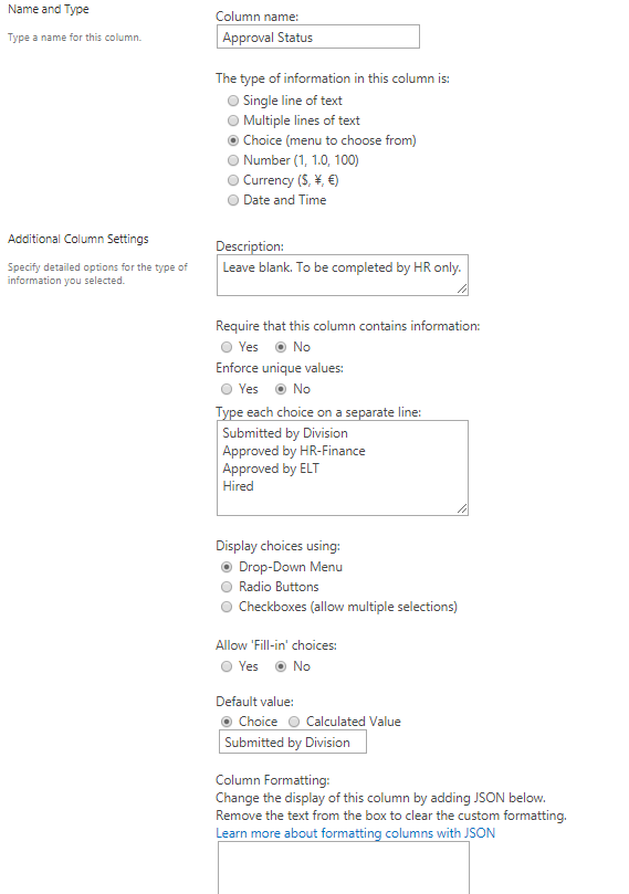 Details of Approval Status Field