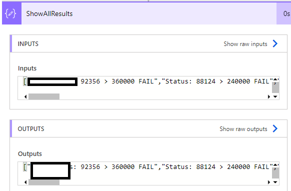 This is when I retrieve the output from the array. The format changed so it's hard to read.