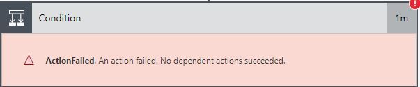 Next step Condition Fail