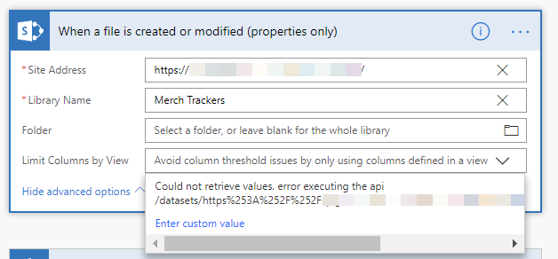 Can't enumerate library fields due to custom value?