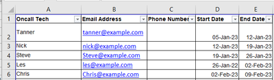 Spreadsheet Example