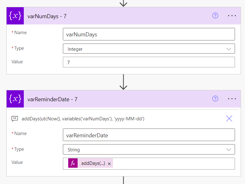 value of 7 days in flow