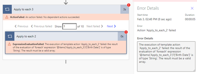 Error with incorrect double apply to each