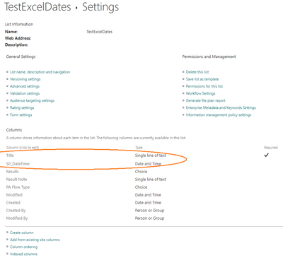 SharePoint Column Settings