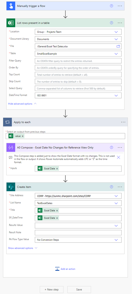 Flow Overview No Time Conversion