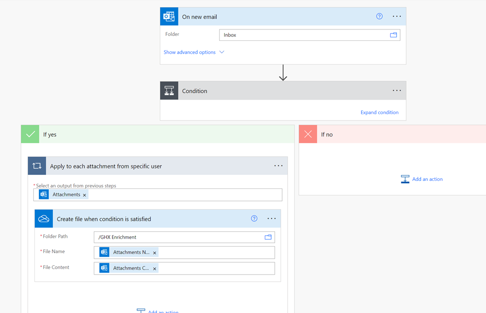 Create a CSV file from an email attached Excel fil... - Power Platform ...