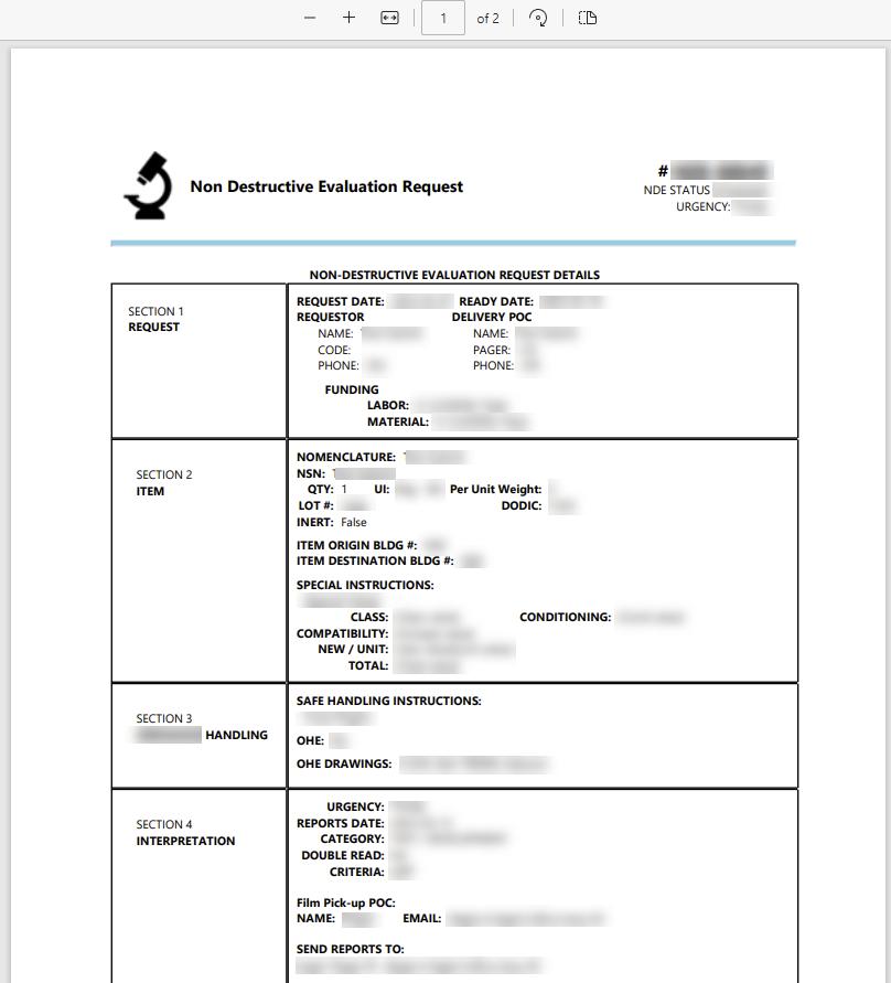 Sample layout