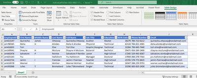 Table Created Inside of New File