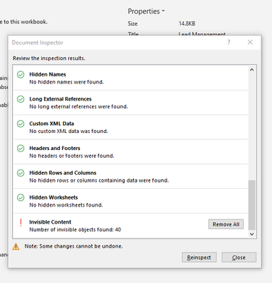 Inspect Workbook - Invisible Content