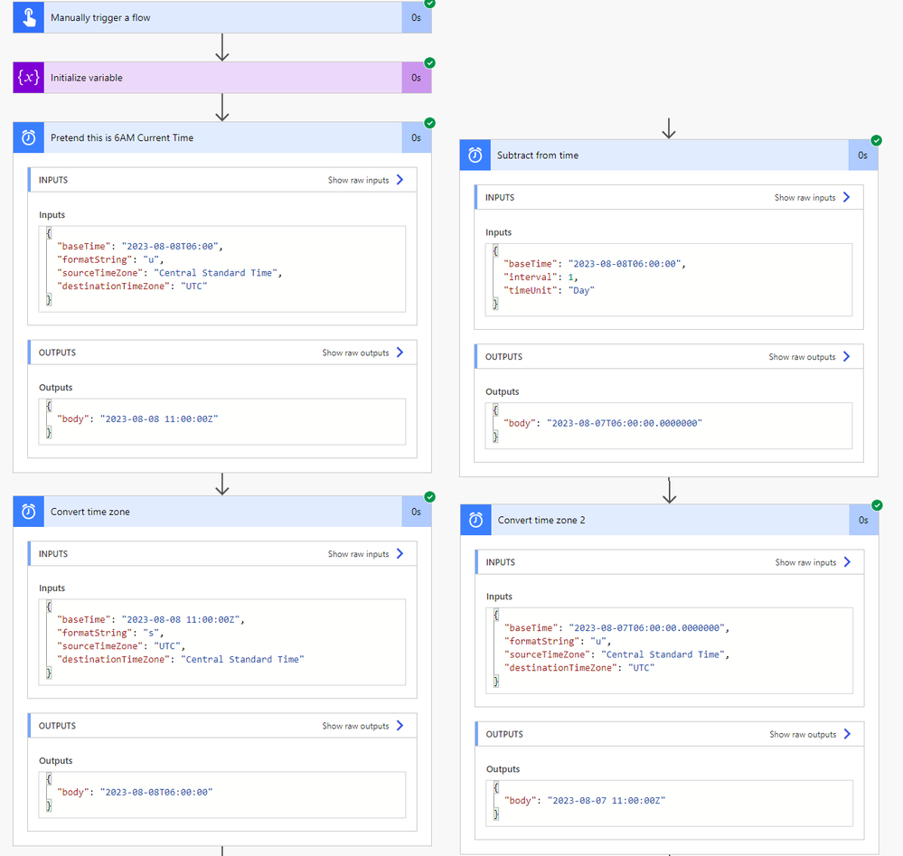 Example Time Results