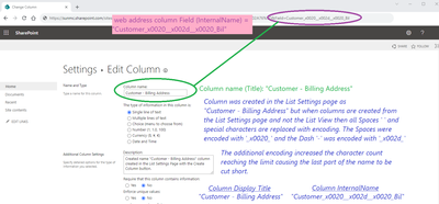 List Settings - Edit View Column "Customer - Billing Address"