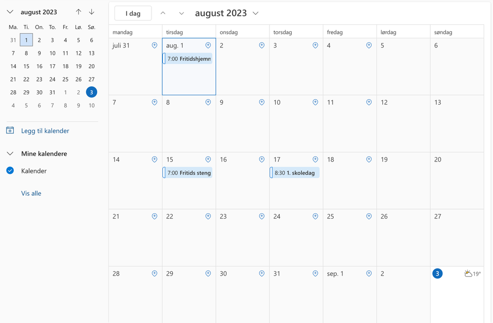 Outlook Calendar