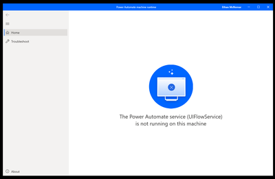 Power AUtomate UI flow Service not running.PNG