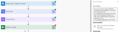 flow with "no row was found" error