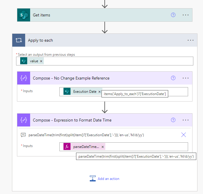 Example for Formatting the Date Time