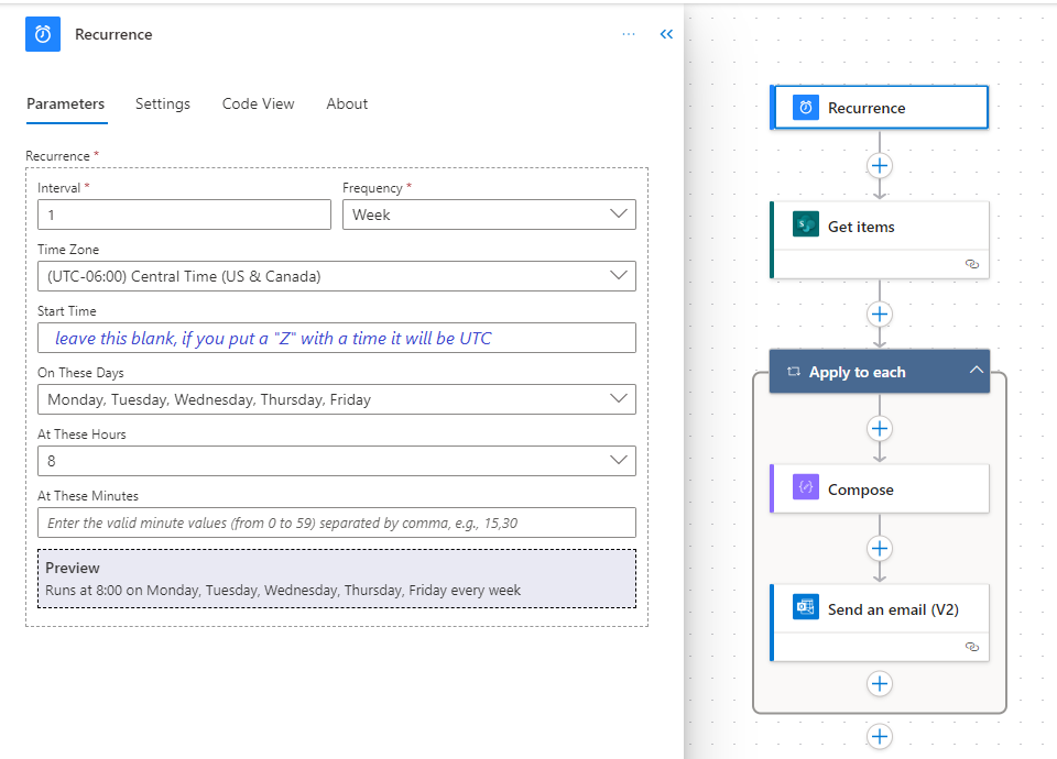 Flow Trigger is a Recurrence Schedule