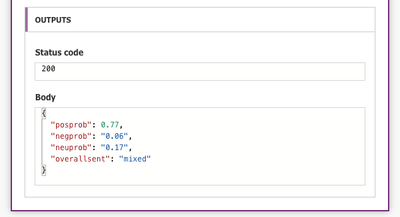 These are the outputs from a successful run of the flow