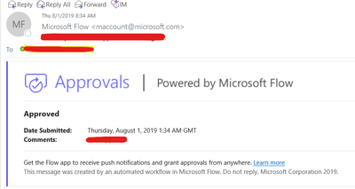 Approval Email from Microsoft