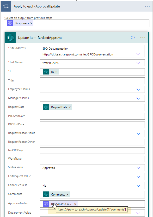 Update SharePoint List