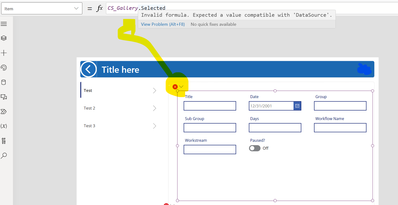 Solved Powerapp Issue With Sharepoint Gallery Connecting Power Platform Community 8800