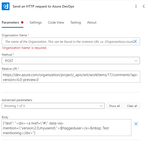 @mention User In Azure Devops Work Item Discussion - Power Platform 