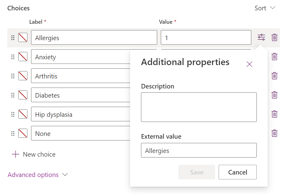 The choice, I set up external value as well