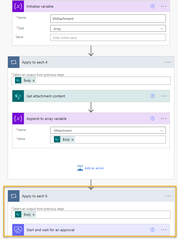 Get attachments to array