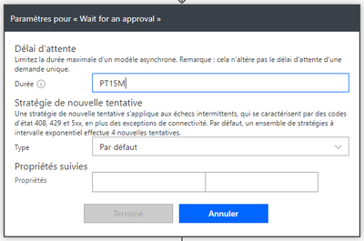 Wait for approval parameters