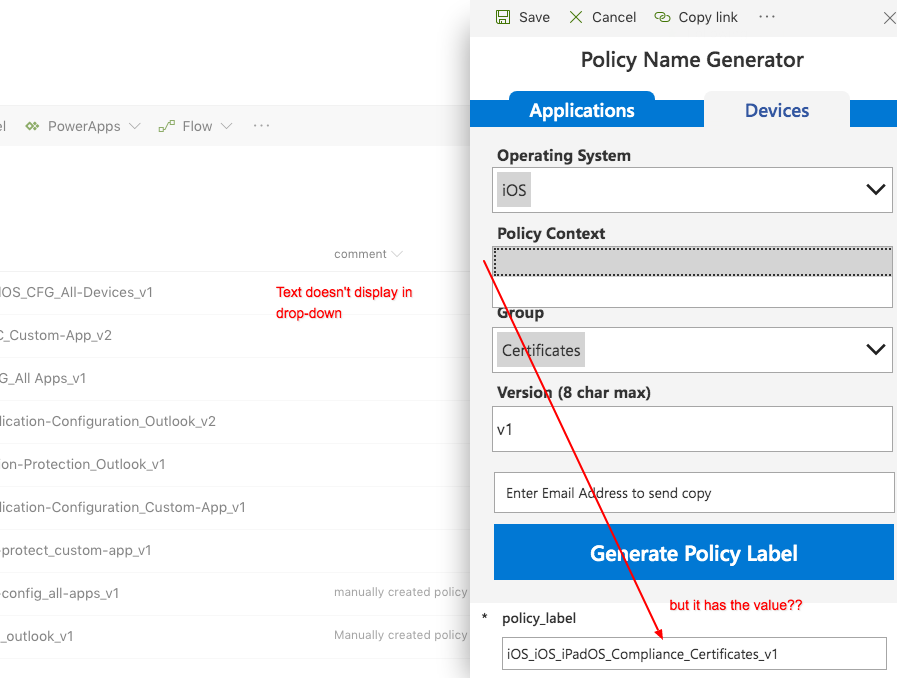 drop-down is blank, but data is there? I don't understand